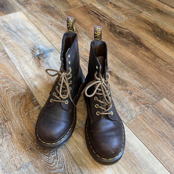 DR MARTENS 1460 CRAZY HORSE LEATHER LACE UP BOOTS - Picture 6 of 9